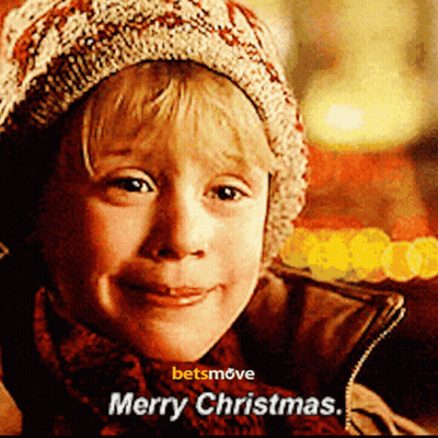 Boy In Knitted Hat And Scarf Merry Christmas GIF