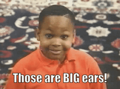 Boy In Orange Shirt Saying Big Ears GIF