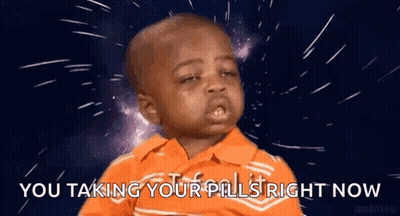 Boy In Orange Shirt Saying You Taking Your Pills Right Now GIF