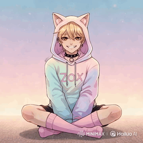 Boy In Pink Hoodie Saying Zox GIF