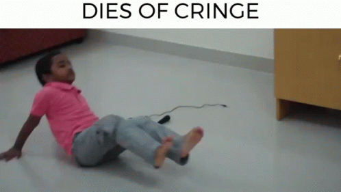 Boy In Pink Shirt Laying On Floor Dies Of Cringe GIF
