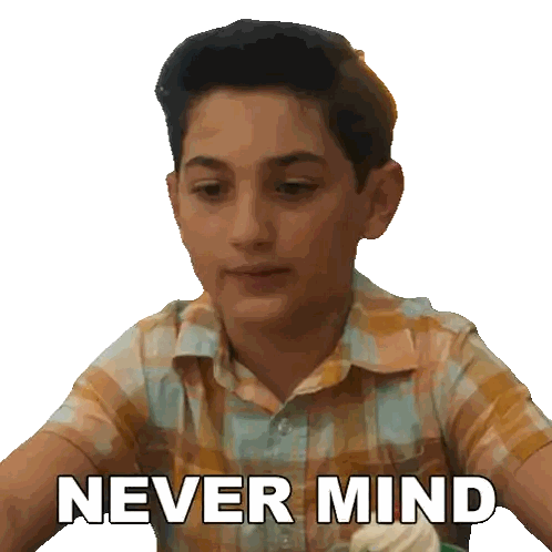 Boy In Plaid Shirt With Never Mind Sticker