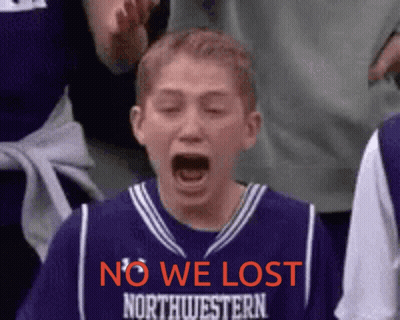 Boy In Purple Northwestern Jersey Screaming GIF