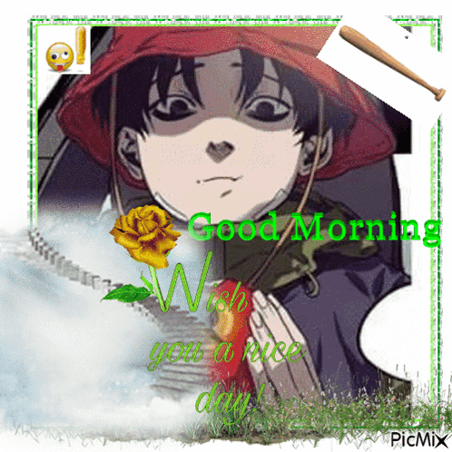 Boy In Red Hat With Good Morning Wish You A Nice Day GIF