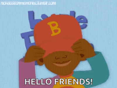Boy In Red Hat With Letter B GIF