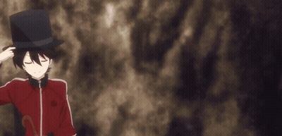 Boy In Red Jacket Holding Black Top Hat GIF