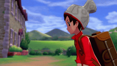 Boy In Red Shirt And White Hat Carrying Brown Suitcase GIF
