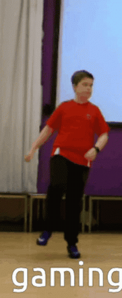 Boy In Red Shirt Dancing Gaming GIF