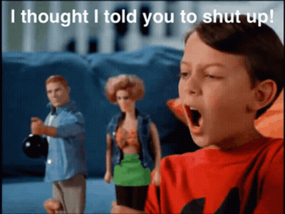 Boy In Red Shirt Saying I Thought I Told You To Shut Up GIF