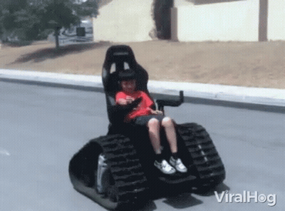 Boy In Remote Control Vehicle Saying Viralhog GIF