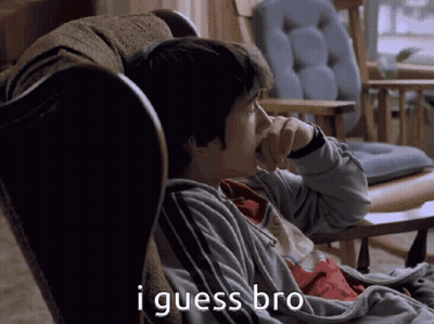 Boy In Rocking Chair Saying I Guess Bro GIF