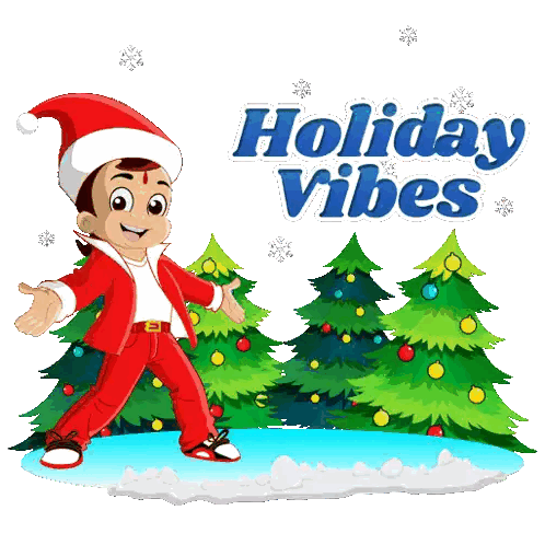 Boy In Santa Hat Holiday Vibes Sticker