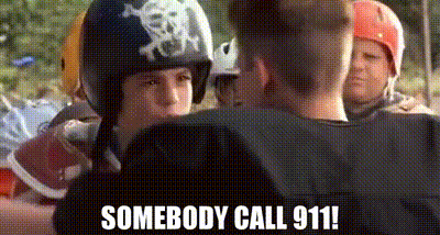 Boy In Skull Helmet Talking To Group GIF
