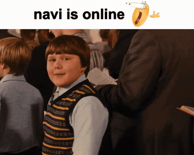 Boy In Striped Vest Crowd Saying Navi Is Online GIF