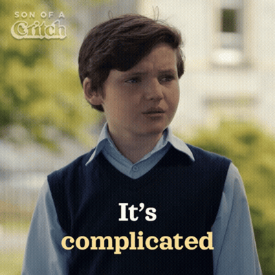 Boy In Vest Says It's Complicated GIF