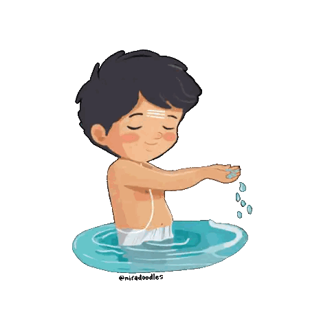 Boy In Water Miradoodles Name Sticker