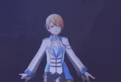 Boy In White And Blue Suit Dancing On Stage GIF
