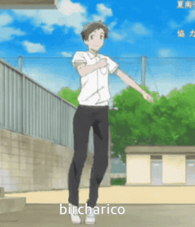 Boy In White Shirt And Black Pants Dancing Bircharico GIF
