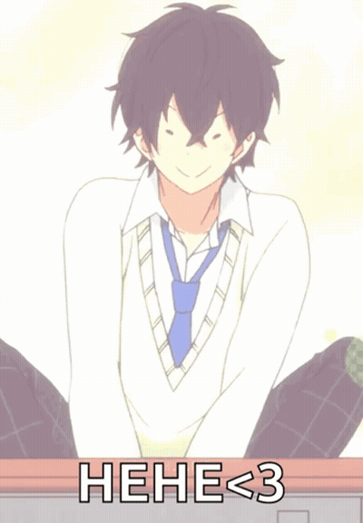 Boy In White Shirt, Blue Tie Saying Hene<3 GIF