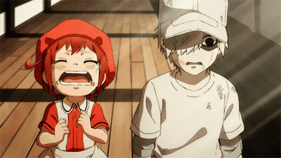 Boy In White Shirt, Girl In Red Hat GIF