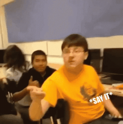 Boy In Yellow Shirt Saying Say It GIF