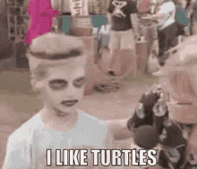 Boy In Zombie Costume Says I Like Turtles GIF