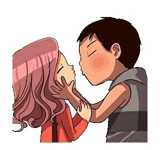 Boy Kissing Girl Forehead GIF