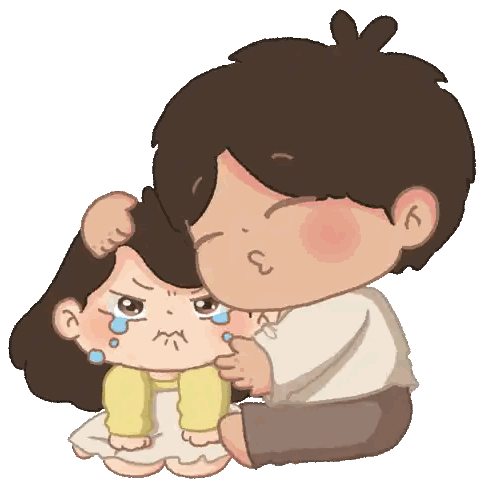 Boy Kissing Girl On Cheek Sticker