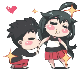 Boy Kissing Girl On Cheek Sticker