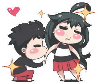 Boy Kissing Girl On Hand Sticker