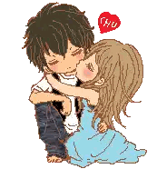 Boy Kissing Girl With I Love You Heart Sticker