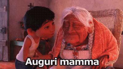 Boy Kissing Older Woman Auguri Mamma GIF