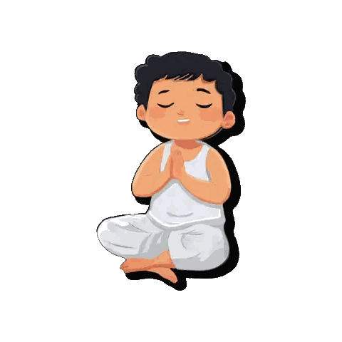 Boy Meditating In Lotus Position Sticker
