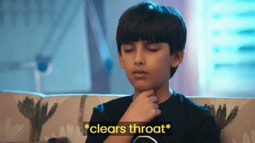 Boy On Couch Eyes Closed Clears Throat Sign GIF