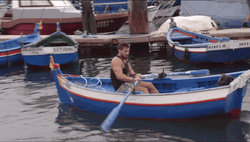 Boy Paddles Skiff Backwards Own GIF
