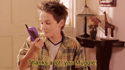 Boy Plaid Shirt Purple Phone Thanks A Lot You Muggle GIF