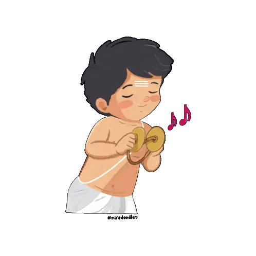 Boy Playing Musical Instrument Sticker