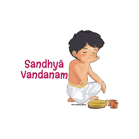 Boy Praying Sandhya Vandanam Sticker