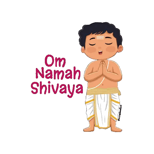 Boy Praying With Om Namah Shivaya Sticker