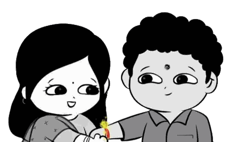 Boy Putting Bracelet On Woman Sticker