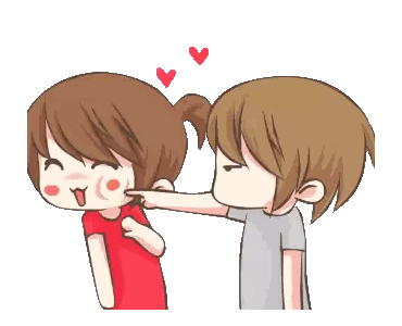 Boy Putting Ponytail On Girl Sticker