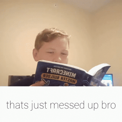 Boy Reading Book Saying Thats Just Messed Up Bro GIF