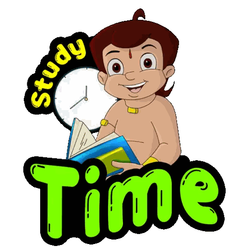 Boy Reading Book Study Time Sticker