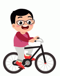 Boy Riding Bicycle Toy Cartoon