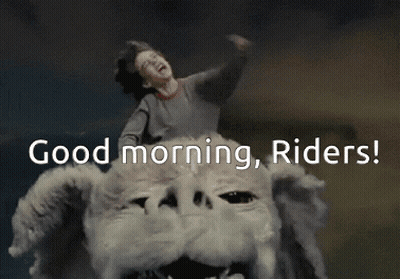Boy Riding Monster Good Morning Riders GIF