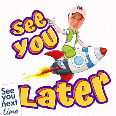 Boy Riding Rocket Saying See You Later GIF
