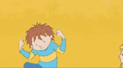 Boy Running Away From Dinosaur With Volcano GIF