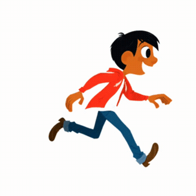 Boy Running With OMW Behind Him GIF