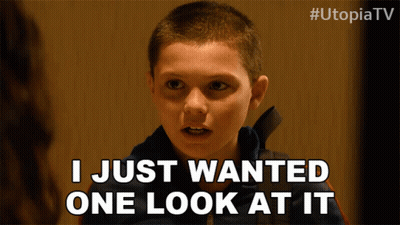 Boy Saying I Just Wanted One Look At It In Front Of Woman GIF