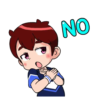 Boy Saying No With Hands On Chest Sticker